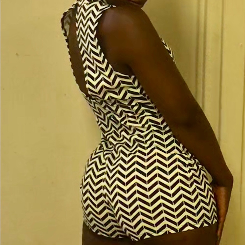 Chevron print romper